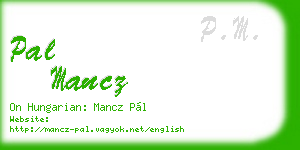 pal mancz business card